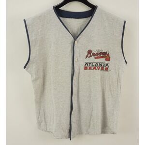 Vintage 1993 Atlanta Braves Competitor Baseball Shirt Men's‎ XL Gray Blue Single